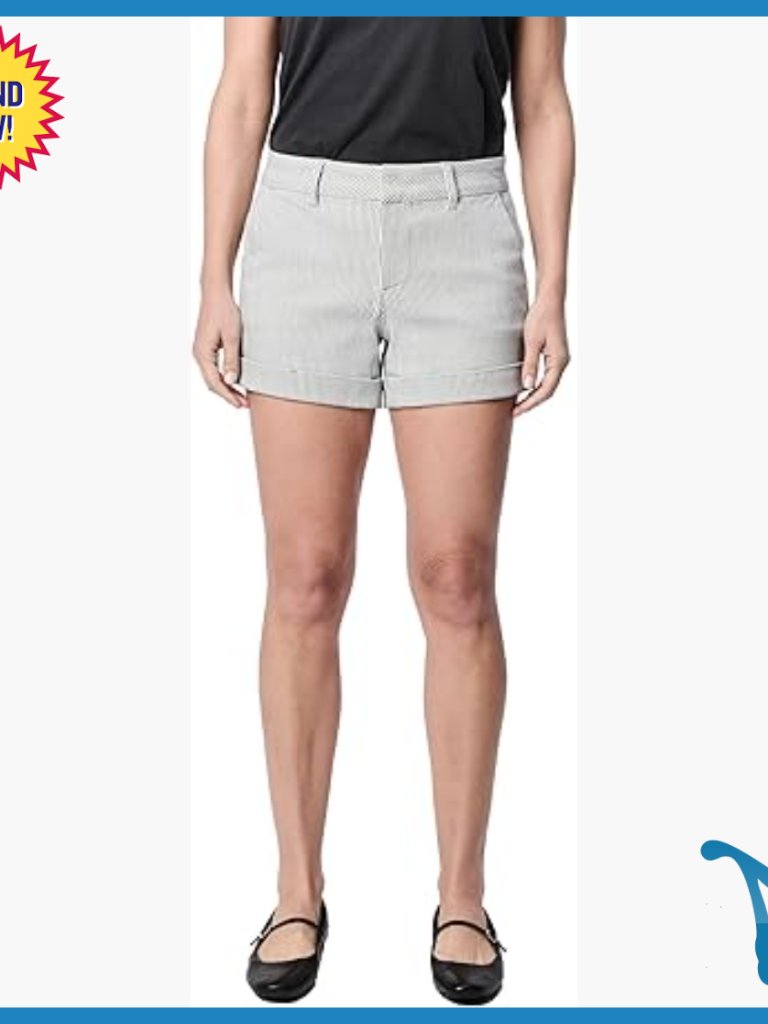 Mid Rise Trouser Shorts, Cuffed Hem, Cotton Rayon Blend, Size 27